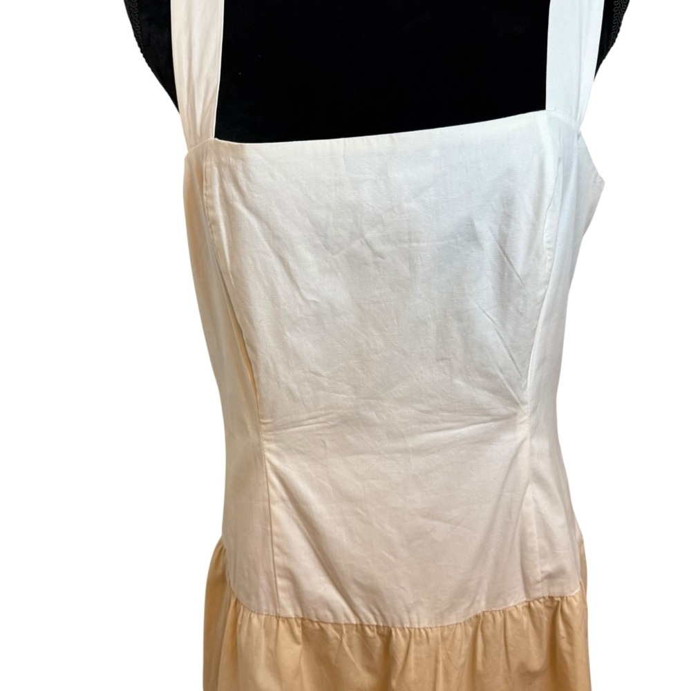 Daniel Cremieux | White/Cream/Yellow Sleeveless Color Block Sundress | Sz 10 - Picture 4 of 10